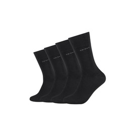 Camano Unisex Bamboo Socks Sustainable with Breathable Bamboo Fibre Waistband without Rubber Print for Men and Women Bamboo Pack of 4, black