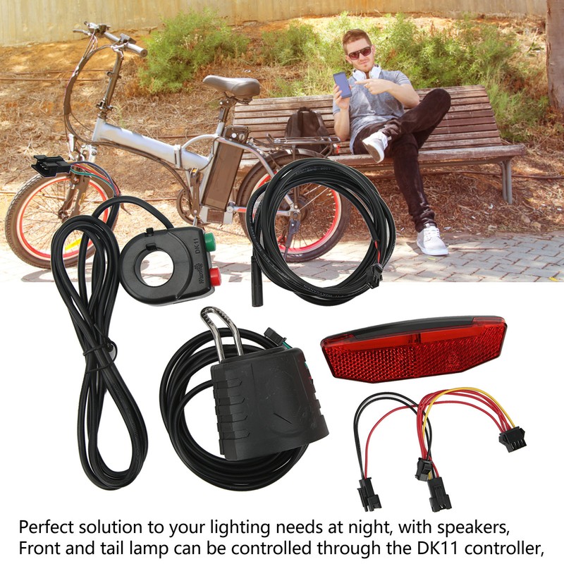 Electric Bike QD168 Front Light DR001 Rear Light Set with