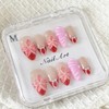 10PCS Handmade Press on Nails Red French Tip Press ones
