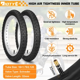 2 Pack 12.5/14/16/20x2.125 Kids Bike Tires and Tubes with Tire Levers and Rim Strips, Folding Replacement Tires Set Premium Butyl Rubber Puncture-Resistant Bicycle Tires for BMX MTB Children Racing