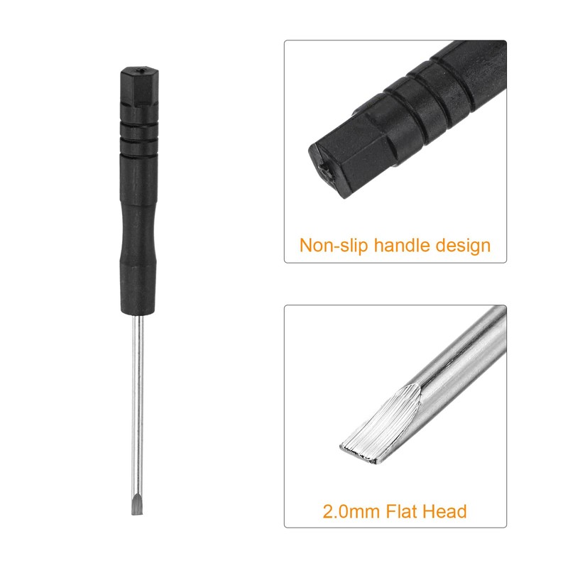 uxcell Mini Slotted Screwdriver, 2.0mm Flat Head for Watch Eyeglasses