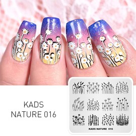 KADS Nail Stamping Plate Dandelion Grass Nature Template Image Design Plates for Nail Art Decoration and DIY Nail Art(NA016)