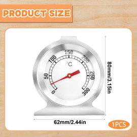 Oven Thermometer, Oven Thermometer Stainless Steel with Large Dial for Baking, Pizza, Bread - Oven Thermometer Cooking Indoor Kitchen Thermometer for Ovens, Bakeries