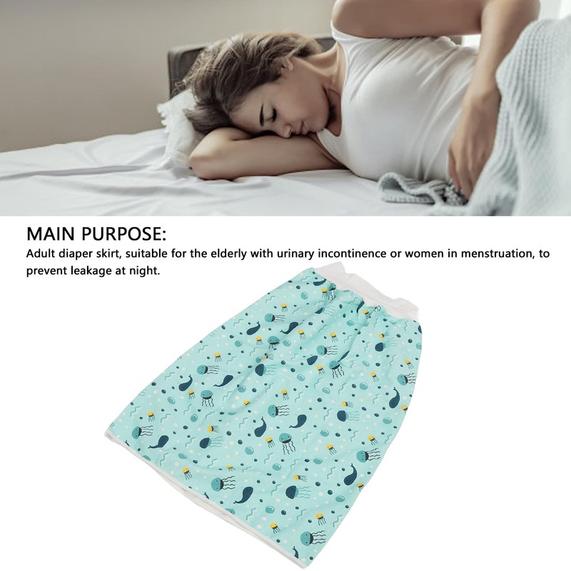 Nappy Skirt for Adults, Portable Cotton Fabric Incontinence Mat, Washable