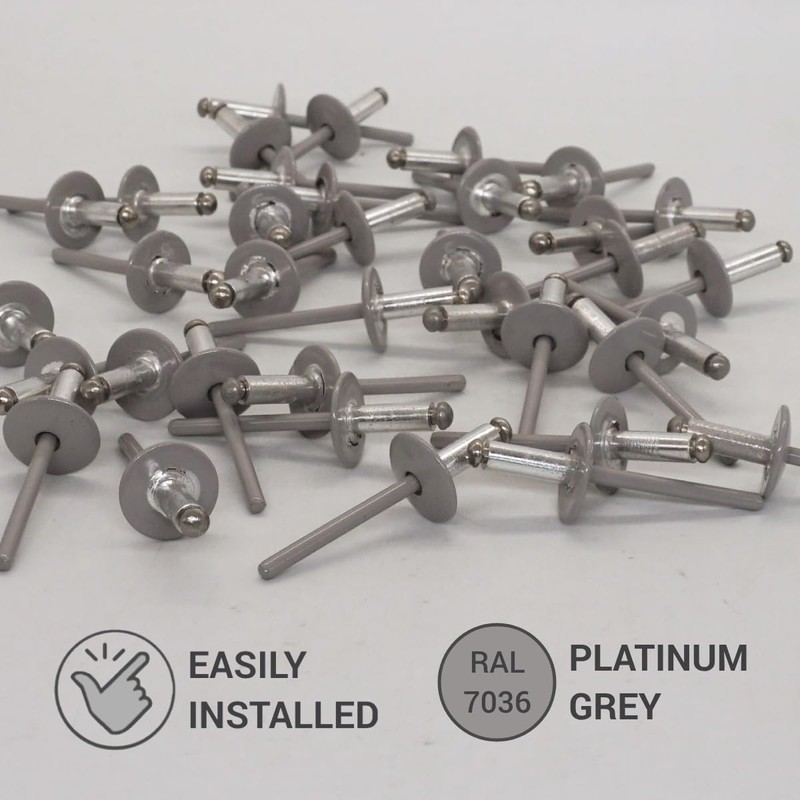 SKIR'CO Pack of 100 Large Flange Aluminium Blind Rivets 4.8