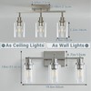 LOUSACE 3-Light Brushed Nickel Track Lighting Kit with Clear Glass,