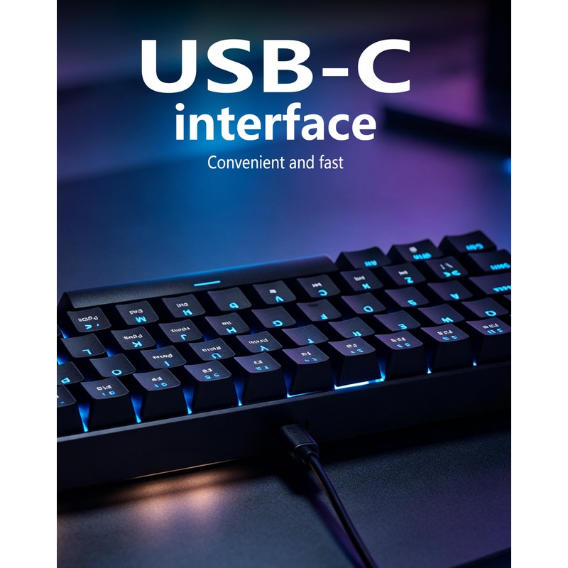 60% Mechanical Keyboard, RGB Mechanical Gaming Keyboard, Blue Switch