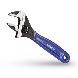 WORKPRO Monkey Wrench Spanner, Adjustable Wrench, Maximum Opening Width 0.9 inches (24 mm), Adjustable Scale, Lightweight, Pipe, Faucet, Water Supply, Plumbing, Repair Work, Automobile, Water Supply