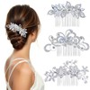 3 Piezas peinetas para cabello mujer de cristal para tocado