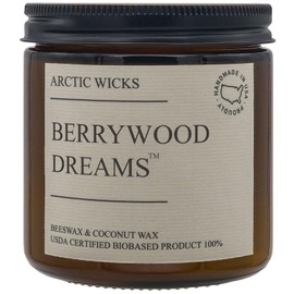 Berrywood Dreams Candles | Arctic Wicks 16oz Coconut & Beeswax Candles | Amber Scented Berry Candles for Fall, Winter, Holidays, Gifts, Non-Toxic, Sustainable | USDA Certified 100% Biobased