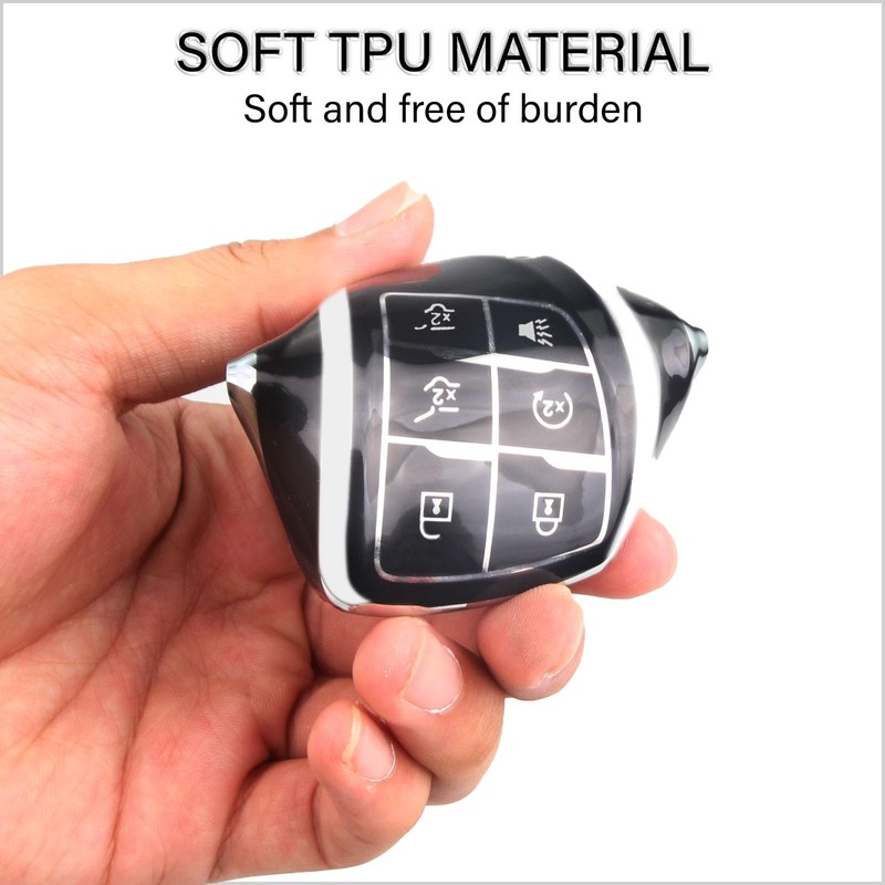 QBUC for Chevy Key Fob Cover with Keychain Soft TPU