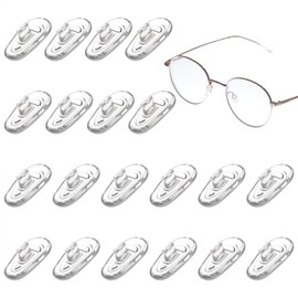 Push-in Eyeglass Nose Pads 10 Pairs of Eyeglasses Replacement Nose Piece 15mm Soft Silicone Air Cushion Glasses Replacement Nosepad Oval Nose Guards Anti-Slip Eye Pads Glasses Accessories (Clear)