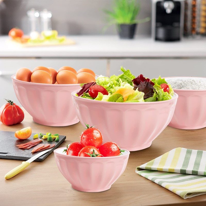 JCXivan Mixing Bowls with Lids Set,4 Piece Large Plastic Nesting