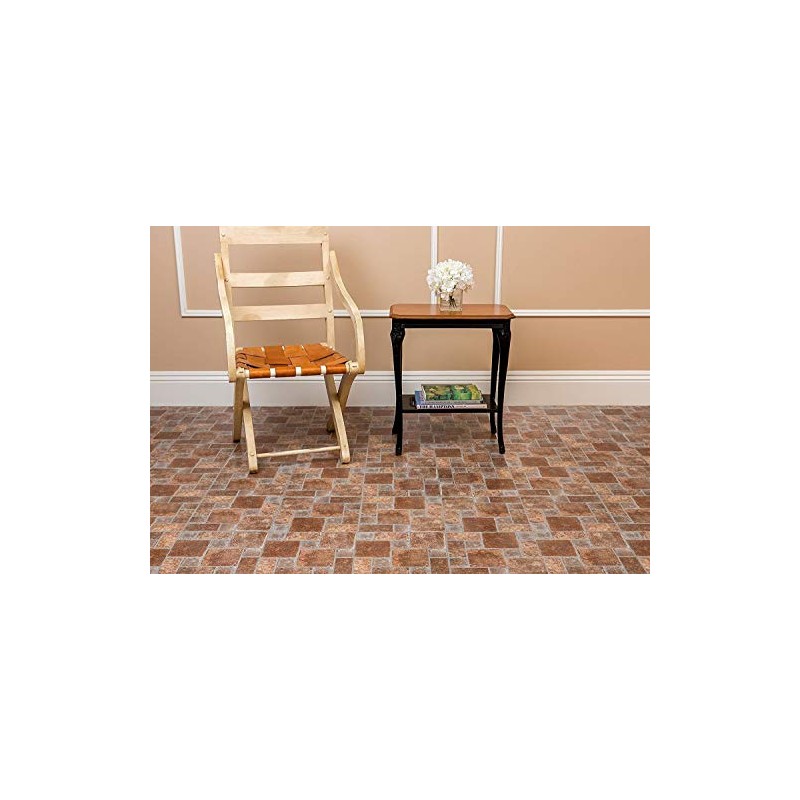 Bricks Stone Vinyl Floor Tiles Self Stick Peek Flooring 12''