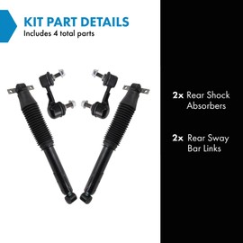 TRQ Rear Suspension Kit Shock Absorber Sway Bar Stabilizer Link Compatible with 2018-2023 Honda Odyssey