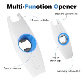 NTOUSIUY 5-in-1 Multifunctional Bottle Openers, Easy to Open Beer & Soda Can Opener, Pull Tab & Jar Opener, and Water botter; For the Senior, Children, Women, Weak Hands, Drink Lovers(Blue)