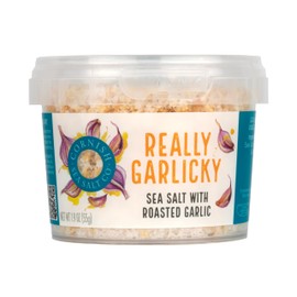 Cornish Sea Salt Really Garlicky Seasoning | Sea Salt Flakes w. Roasted Garlic | Hand-Harvested in Cornwall, England | 1.9 oz Resealable Tub (Pack of 1)