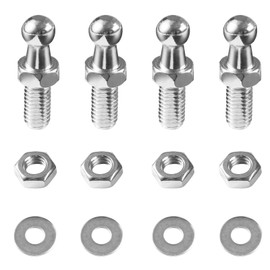 Vepagoo Heavy Duty 10MM Gas Strut Ball Studs - 4 Pack with 8MM Thread, 1/2" Long Shank for Car Boot, Hatch, Cabinet, Toolbox Gas Lift Support – Durable Silver Fittings
