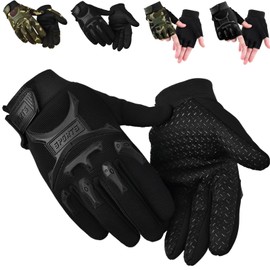 fogman Cycling Gloves, Bicycle Gloves, Anti-Slip, Cute, Stylish, Durable, For Children (M 7-9 Years, Black, Full)