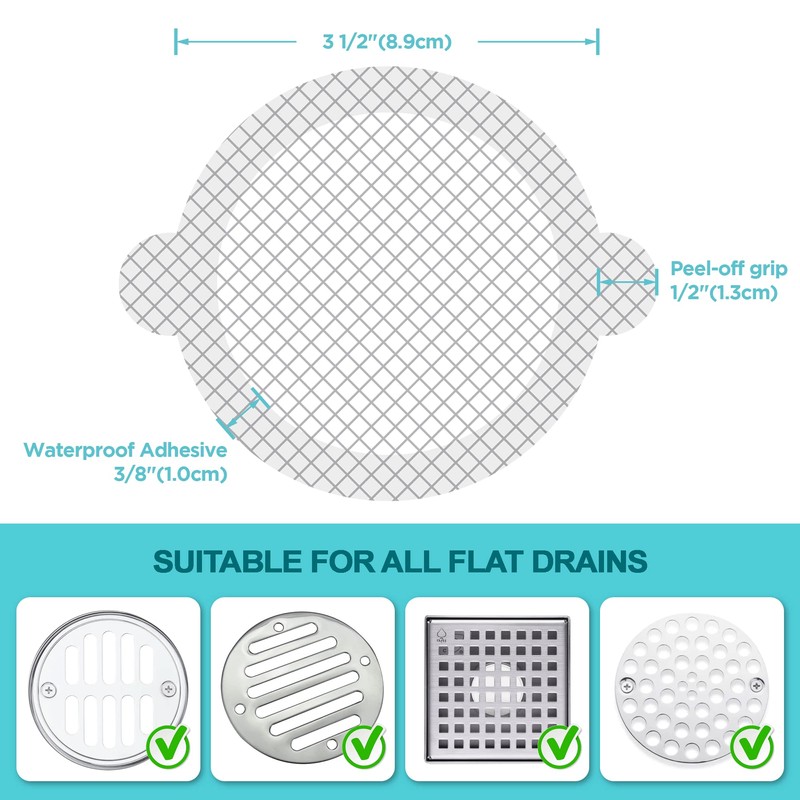 Aire Allure, 100 Pack, Disposable Shower Drain Hair Catcher Mesh