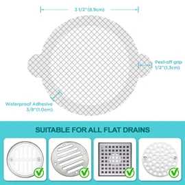 Aire Allure, 100 Pack, Disposable Shower Drain Hair Catcher Mesh Stickers