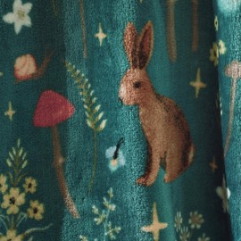 Catherine Lansfield Enchanted Twilight Animals Cosy Fleece 130x170cm Blanket Throw Forest Green