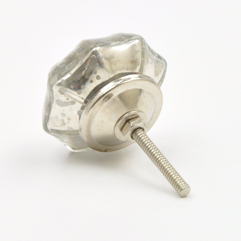 Mottled Silver Star Glass Knob, Pull, Handle, for Cupboards, Doors,