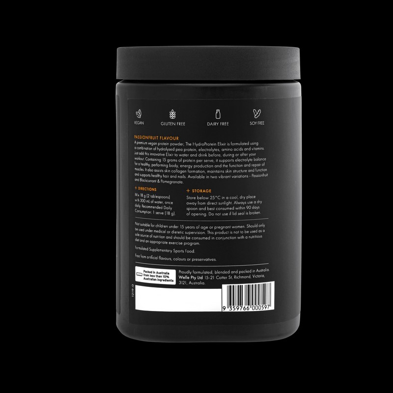 WelleCo The HydroProtein Elixir - Passionfruit 270g