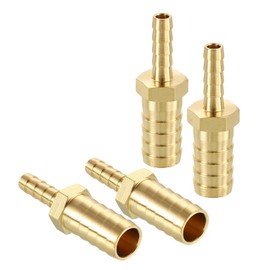 HARFINGTON 10pcs 1/2" to 1/4" Brass Hose Barb Fitting Metals Splicer Mender for 3D Printing, Air Compressor, CNC Machine, Dies