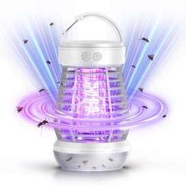 Upgraded Fly Traps,3 in 1 Bug Zapper Outdoor & Indoor, Electric Mosquito Killer Lamp with 2000V Grid & On/Off Switch, Mosquito Traps for Kitchen, Patio, Backyard, and More (White)