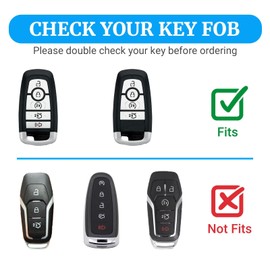 Joouheax for Ford Key Fob Cover with Keychain, Full Coverage Protection Key Case for 2018-2025 Explorer Fusion Escape Edge Bronco F150 Maverick Mustang Accessories, White