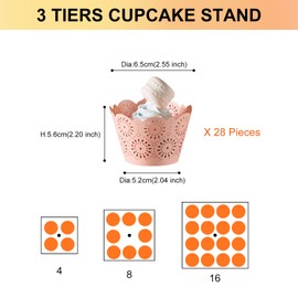 Boxalls Cupcake Stand 3 Tier Square Acrylic Cupcake Display Stand Transparent Dessert Pastry Tower for Wedding Birthday Theme Party Baby Shower
