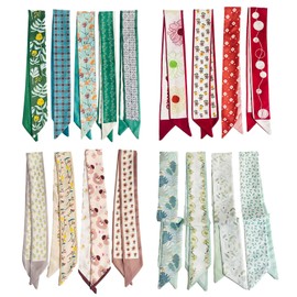 QTMY - Paquete de 17 bufandas para bolsas, bufanda de seda para la cabeza para el pelo, para mujer, bufandas, banda, cuello, bufandas a la moda, 4, Normal