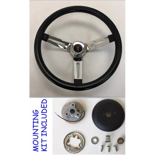 Grant 1969-1993 Pontiac GTO Firebird LeMans Black Chrome Spokes Steering