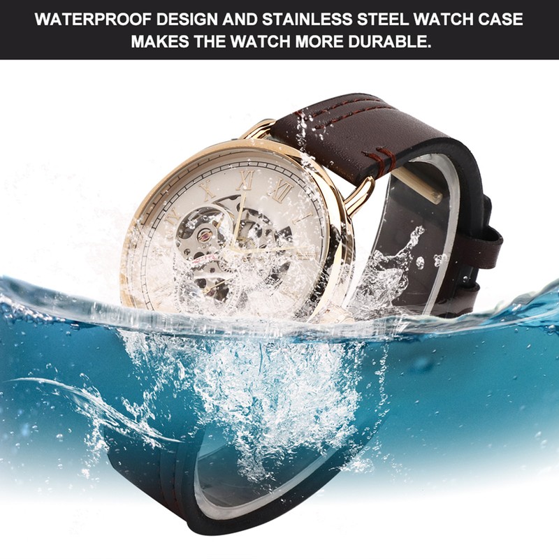 FORSINING Fashionable Wrist Watch Mechanical Semi Automatic Hollow Pattern Men's
