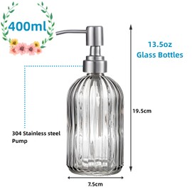 400ML Shower Soap Bottles Bathroom Decor Upgrade Lotion Dispensers for Kitchen, Bathroom Hand Soap Dispensers Refillable Liquid Soap Dispenser for Bathroom,Kitchen,Lotion (Grey)