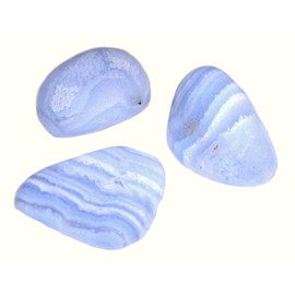 GeoFossils 3 Large Polished Blue Lace Agate