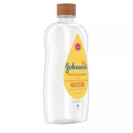 Johnson's Baby Oil with Shea & Cocoa Butter, 20 fl. oz - Prevents Moisture Loss