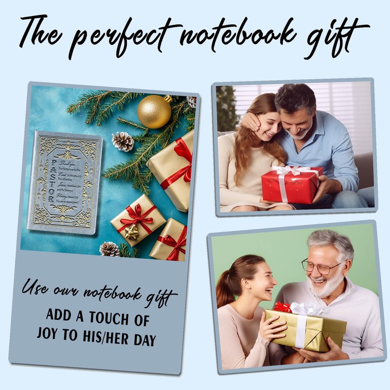 JOHSBYD Pastor Appreciation Gifts Hardcover Executive Notebooks for Men Women,Grey