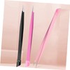 TOVINANNA 3pcs Nail Art Tweezers Double-ended Tweezers for Eyelash Extensions