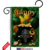 Lucky Gold Pot Burlap Garden Flag Set Wall Hanger Springtime