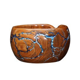 Handcrafted Wooden Rose Wood Yarn Bowl for Knitting & Crocheting Wooden Yarn Storage Bowl with Carved Holes Drills Knitting Crochet Accessories Bowl - Christmas Gift