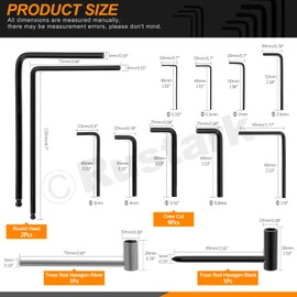 Rustark 13Pcs Guitar Allen Wrench Truss Rod Wrench Set, 4mm & 5mm Truss Rod Allen Wrenches, 7mm & 8mm Truss Rod Hex Box Wrenches, 9Pcs Allen Wrenches for Guitar Bass Neck Bridge Nut Screw Adjustment
