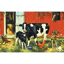 SUNSOUT INC - Down on The Farm - 100 pc Jigsaw Puzzle by Artist: Linda Picken - Finished Size 10" x 16" - MPN# 81614