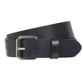 Velvetcrow Mens Heavy Duty USA Made Genuine Black Leather 1 1/2" Belt (L 36)