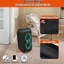 TXEsign Speaker Cover Dust Case for JBL PartyBox Club 120 Portable Party Speaker, Protective Mesh Sleeve Replacement Cover for JBL PartyBox Club 120