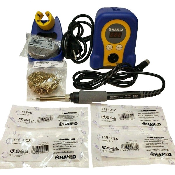 Hakko FX888-23BY Soldering Station with T18-B/D08/D12/D24 Tips