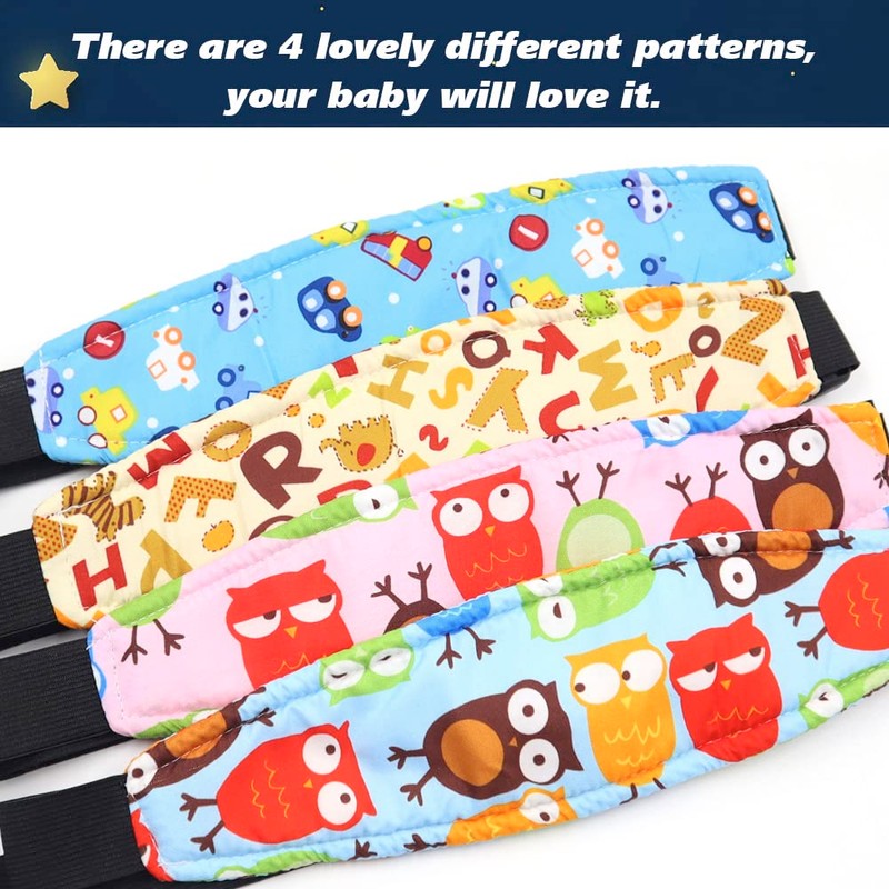 4 Pieces Baby Car Seat Head Support, Stroller Neck Relief