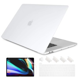 DONGKE Compatible with Older MacBook Pro 16 inch Case 2020 2019 A2141, Matte Plastic Hard Shell Case & Keyboard Cover for MacBook Pro 16 inch with Retina & Touch Bar Fits Touch ID, Clear