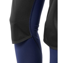 FALKE ESS Women Windproof tights, Size L, Blue, polyamide mix - Sweat wicking, fast drying, water resistant, wind proof, reflective details, protection in warm and cold temperatures